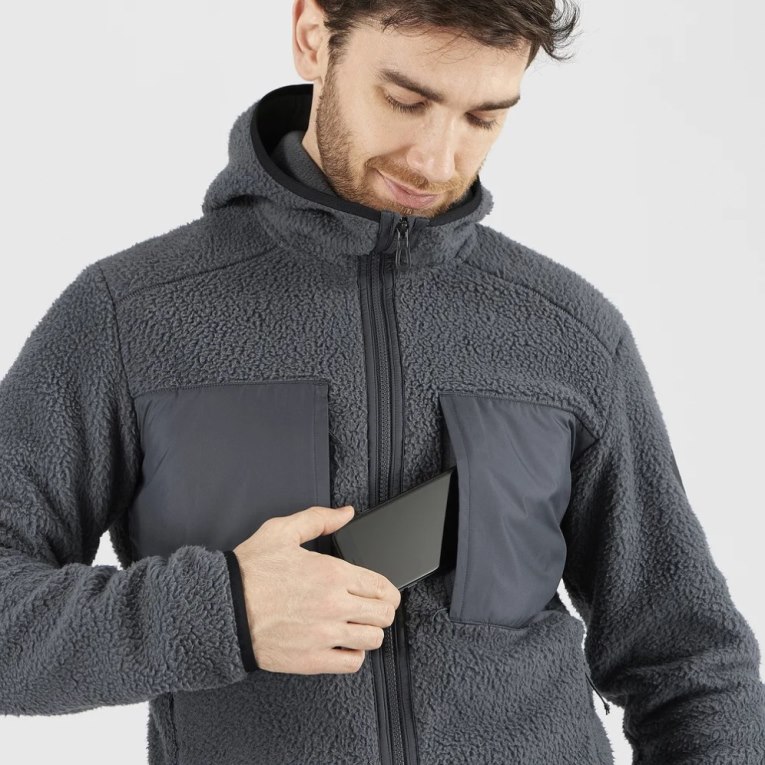 Chaquetas Salomon Essential Warm Teddy Hombre Grises Oscuro | MX BXWA137